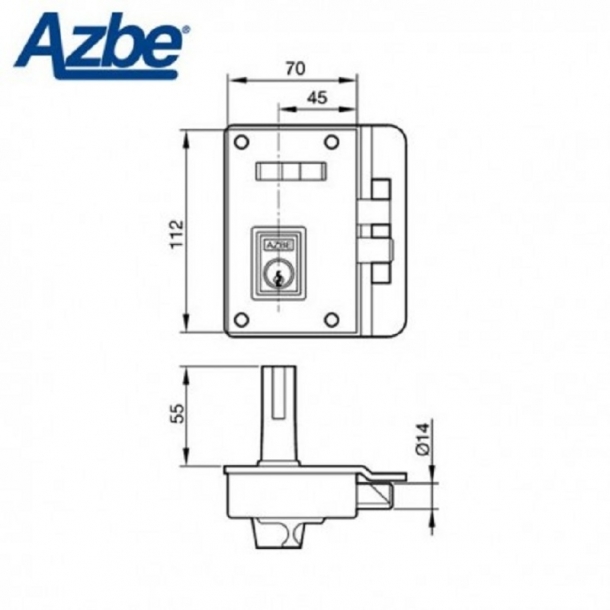 Cerradura de sobreponer antipalanca AZBE 10HN