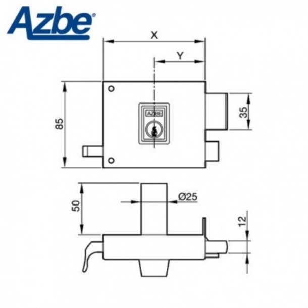 Cerradura de sobreponer AZBE 125