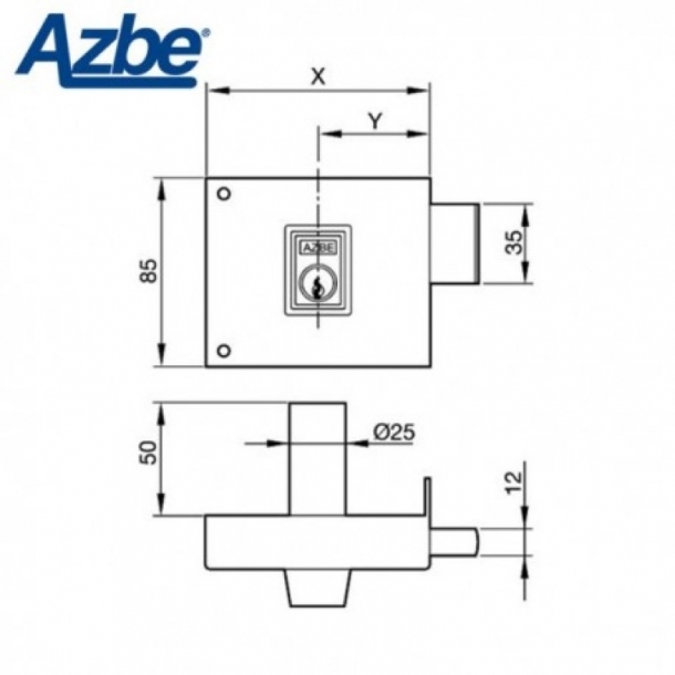 Cerradura de sobreponer AZBE 124