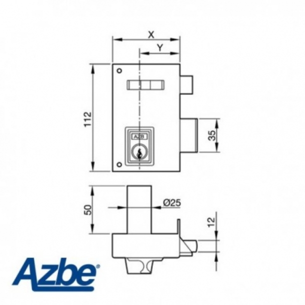 Cerradura de sobreponer AZBE 56A