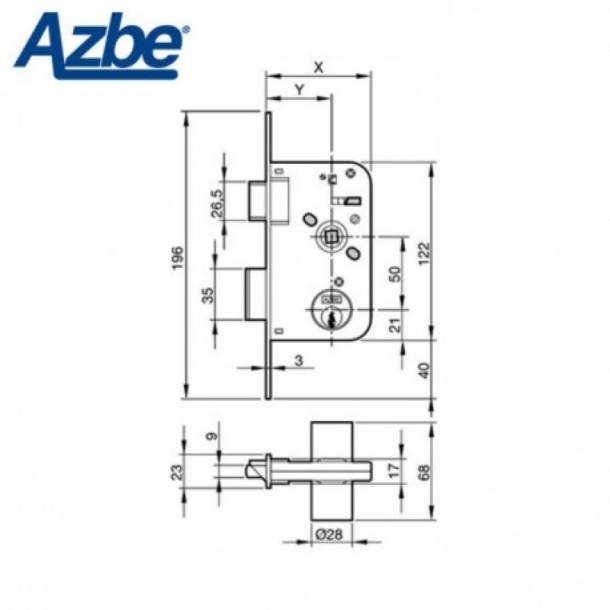 Cerradura de Embutir AZBE 50