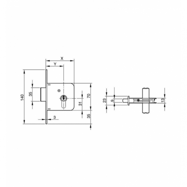 Cerradura de Embutir AZBE 601