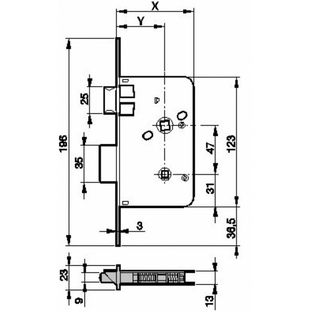 Cerradura de Embutir AZBE 651