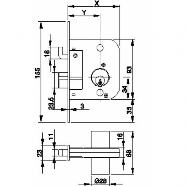 Cerradura de Embutir AZBE 49