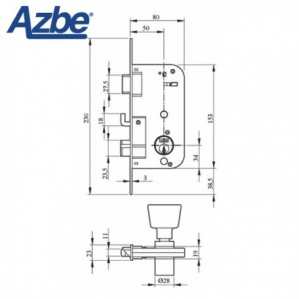 Cerradura de Embutir AZBE 48E