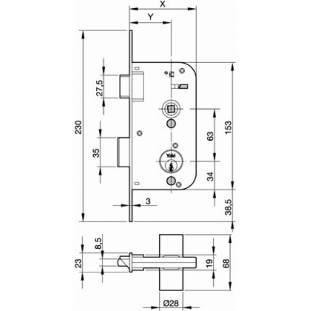 Cerradura de Embutir AZBE 45