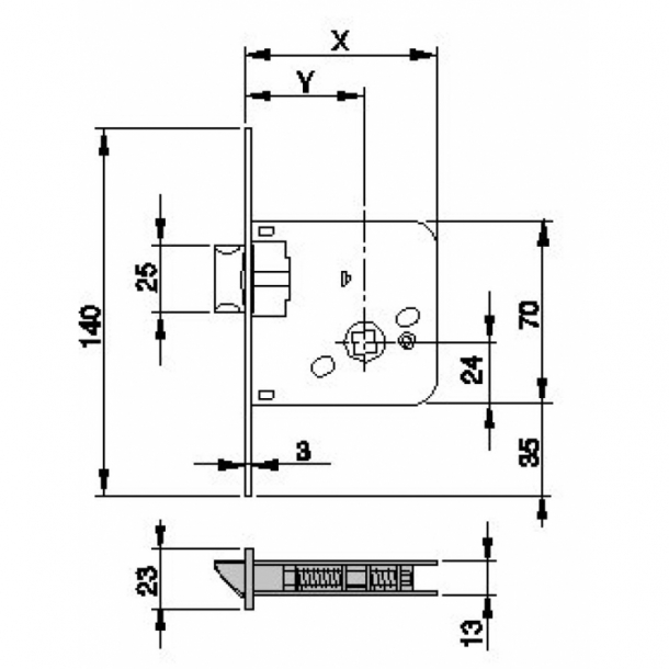 Cerradura de Embutir AZBE 650