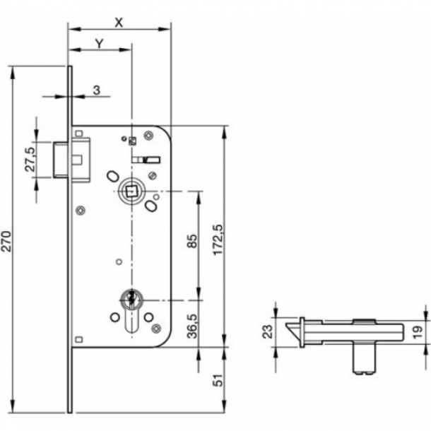 Cerradura de Embutir AZBE 805E