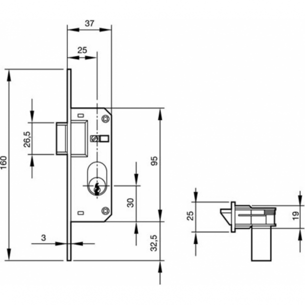 Cerradura de Embutir AZBE 67E