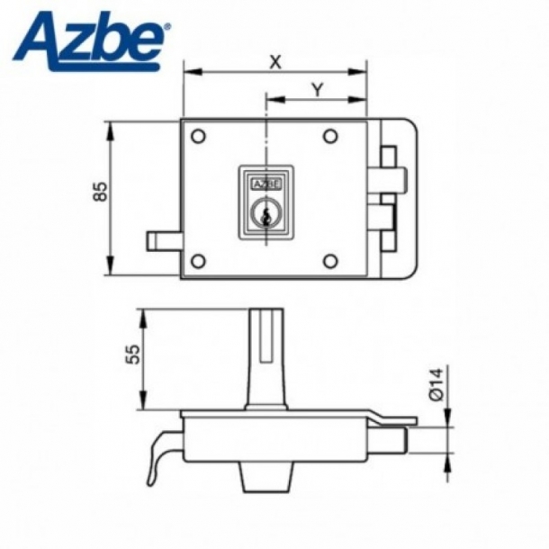 Cerradura de sobreponer antipalanca AZBE 6HN