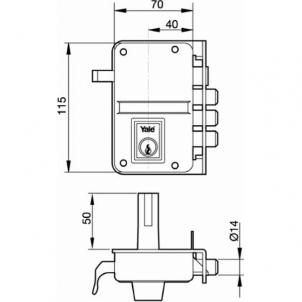 Cerradura de sobreponer antipalanca AZBE 8HN