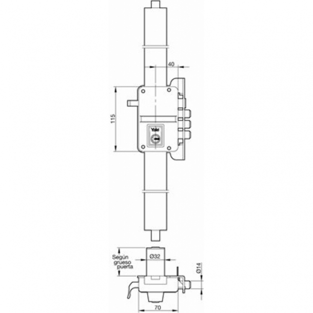  Cerradura de sobreponer antipalanca AZBE 9HP