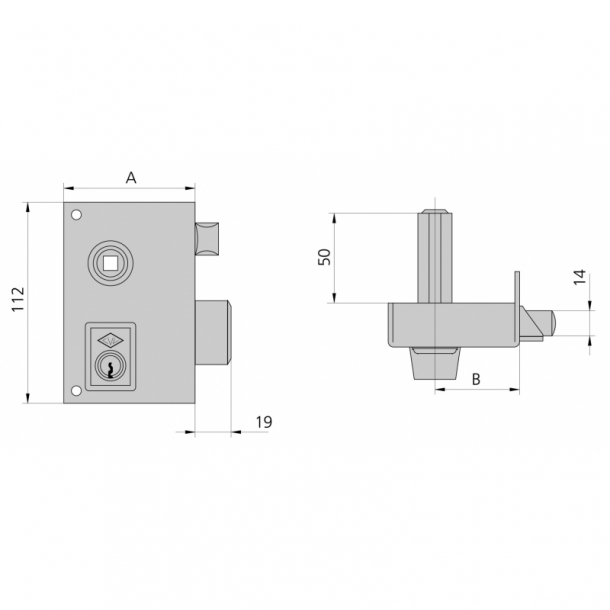  Cerradura de sobreponer CVL 56B