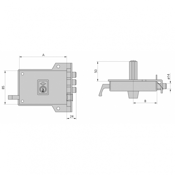 Cerradura de sobreponer CVL 123A