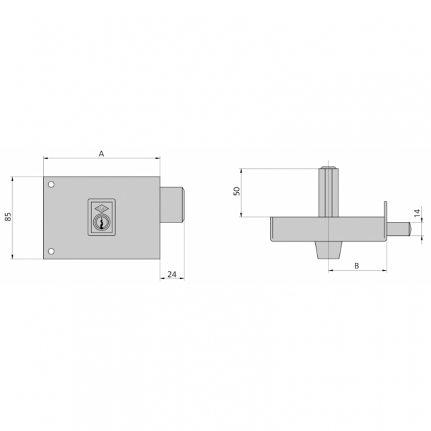 Cerradura de sobreponer CVL 124A