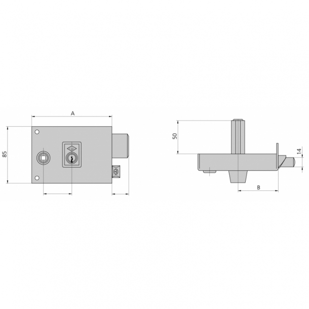 Cerradura de sobreponer CVL 125B